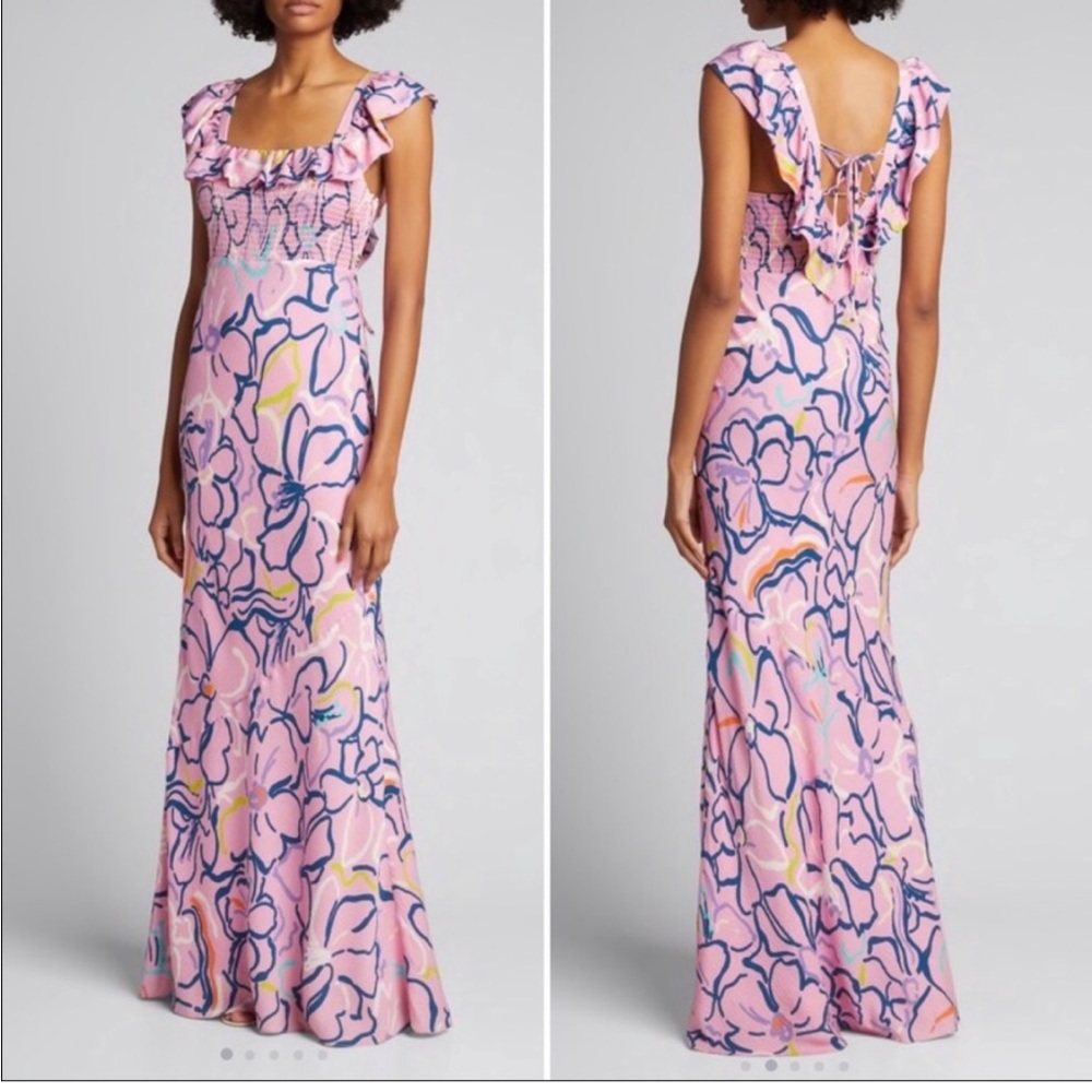Tanya Taylor Jessa maxi dress size 4 NWT maxi long wedding pink floral